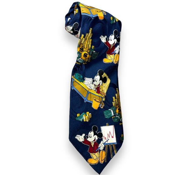 Disney Mickey Unlimited Computer Scrooge Mcduck Goofy Donald Vintage NeckTie - Picture 1 of 5